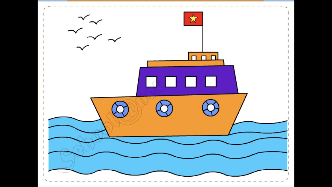 Hướng dẫn vẽ tô màu tàu thủy  Tô màu tàu thủy  YouTube